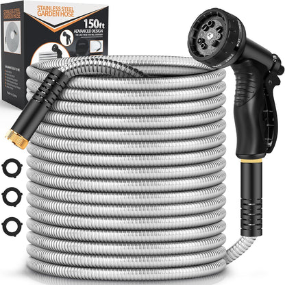 Rcfunkid 75FT No-Kink Metal Hose With 10 Function Nozzle Tough