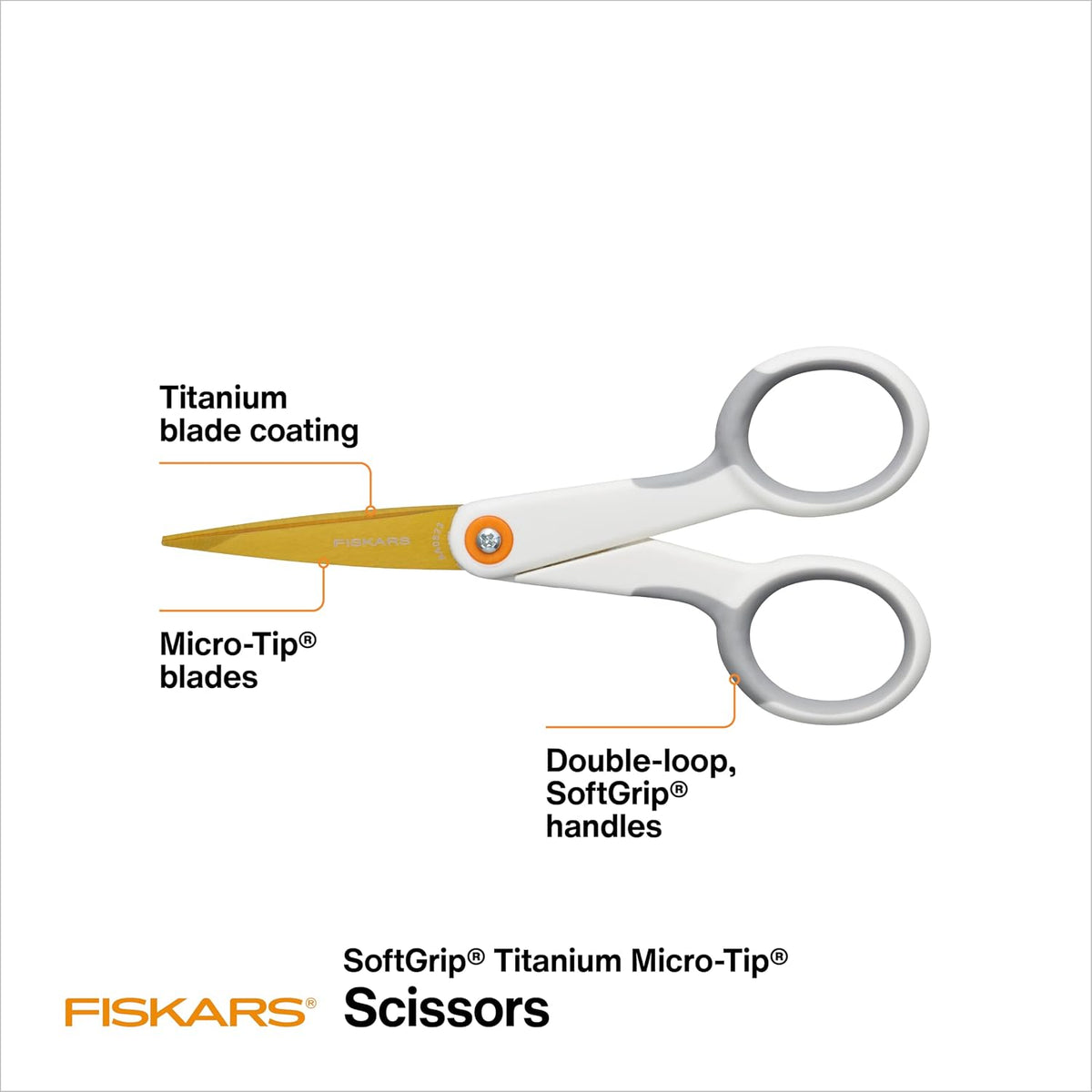 6" Easy Action Micro-Tip Titanium Detail Fabric Scissors