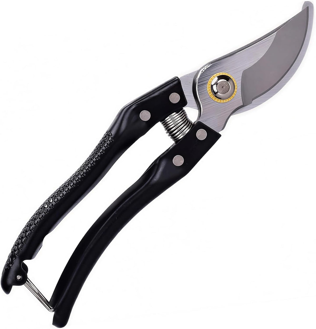 Garden Pruning Shears, Heavy Duty Stainless Steel Gardening Scissors for Plants, Sharp Handhled Trimmers, Bypass Blade Pruner for Branch, Hedge, Shrub, Flowers or Bonsai, Gardening Tool (Black)