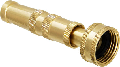 Brass Hose Nozzle, Heavy-Duty Brass Adjustable Twist Hose Nozzle, 2 Pack (4")
