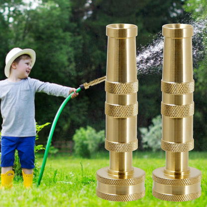 Brass Hose Nozzle, Heavy-Duty Brass Adjustable Twist Hose Nozzle, 2 Pack (4")