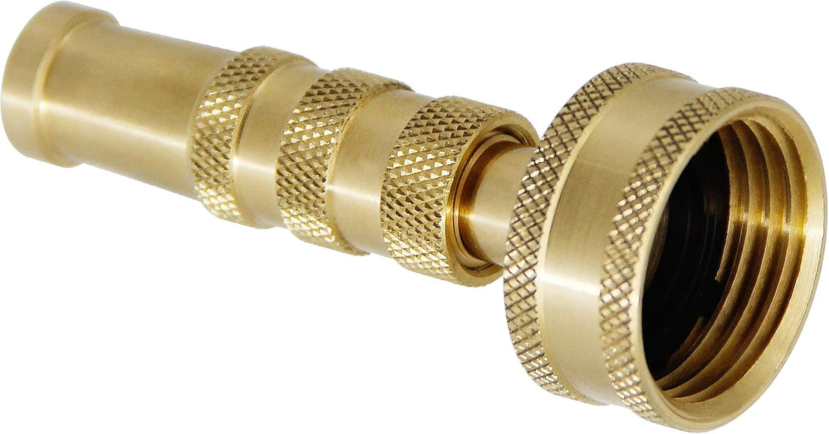 Brass Hose Nozzle, Heavy-Duty Brass Adjustable Twist Hose Nozzle, 2 Pack (4")