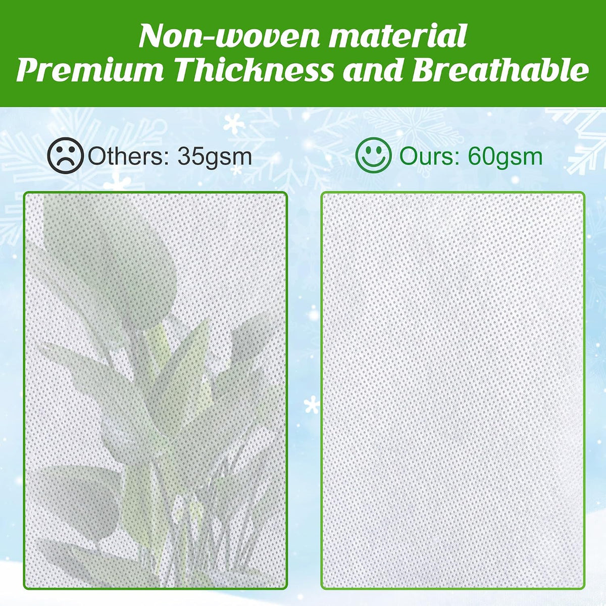 4 Packs Winter Drawstring Plant Covers-23.6 x 31.5 Inch Warm Plant Protection Cover Bags, Frost Cloth Blanket Protecting Fruit Tree Potted Plants from Freezing Animals Eating