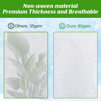 4 Packs Winter Drawstring Plant Covers-23.6 x 31.5 Inch Warm Plant Protection Cover Bags, Frost Cloth Blanket Protecting Fruit Tree Potted Plants from Freezing Animals Eating