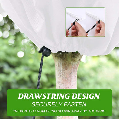 4 Packs Winter Drawstring Plant Covers-23.6 x 31.5 Inch Warm Plant Protection Cover Bags, Frost Cloth Blanket Protecting Fruit Tree Potted Plants from Freezing Animals Eating