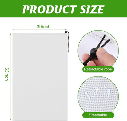 4 Packs Winter Drawstring Plant Covers-23.6 x 31.5 Inch Warm Plant Protection Cover Bags, Frost Cloth Blanket Protecting Fruit Tree Potted Plants from Freezing Animals Eating