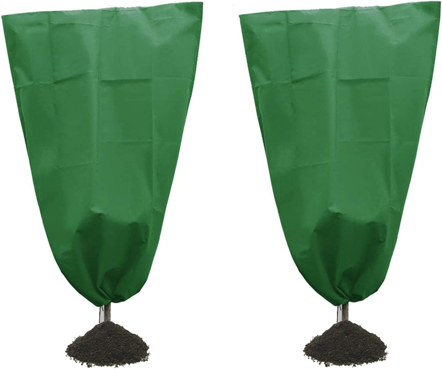 4 Packs Winter Drawstring Plant Covers-23.6 x 31.5 Inch Warm Plant Protection Cover Bags, Frost Cloth Blanket Protecting Fruit Tree Potted Plants from Freezing Animals Eating