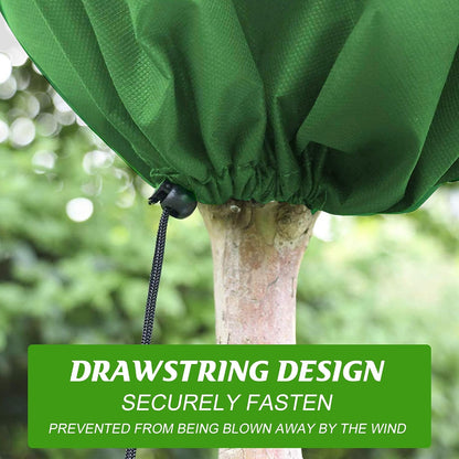 4 Packs Winter Drawstring Plant Covers-23.6 x 31.5 Inch Warm Plant Protection Cover Bags, Frost Cloth Blanket Protecting Fruit Tree Potted Plants from Freezing Animals Eating