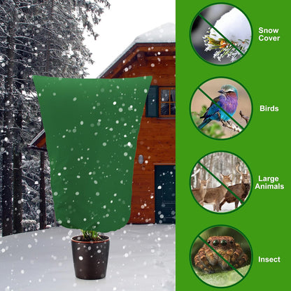 4 Packs Winter Drawstring Plant Covers-23.6 x 31.5 Inch Warm Plant Protection Cover Bags, Frost Cloth Blanket Protecting Fruit Tree Potted Plants from Freezing Animals Eating