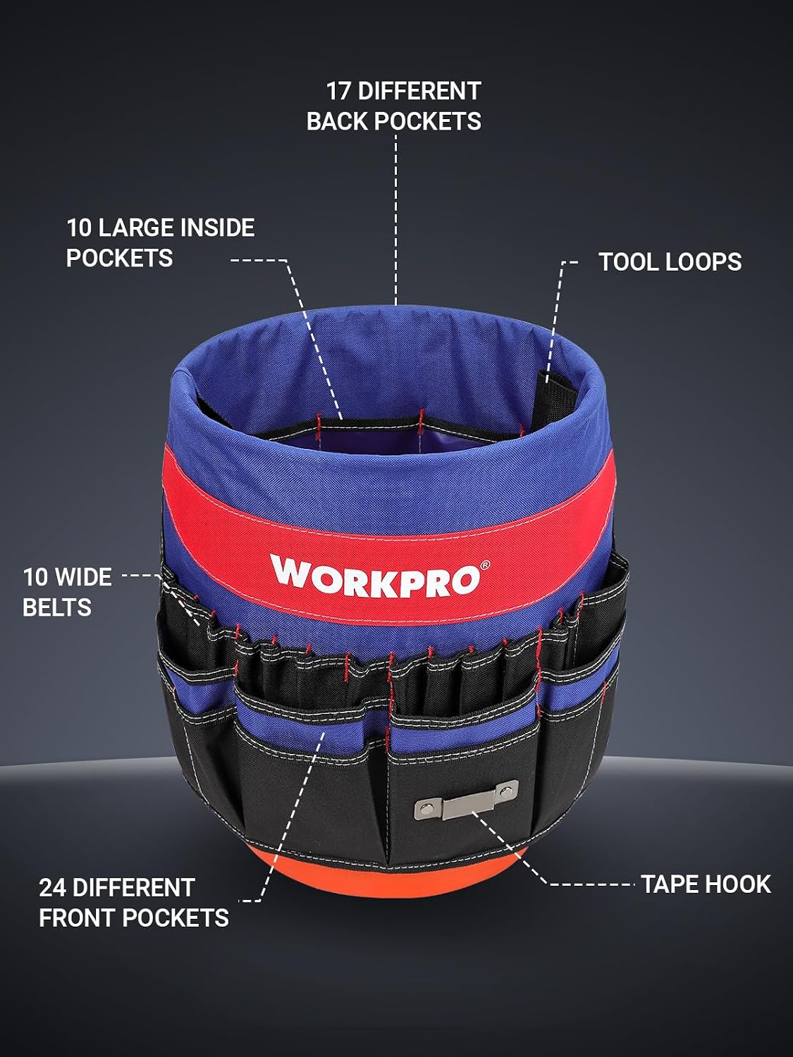 Bucket Tool Organizer with 51 Pockets Fits for 3.5-5 Gallon Bucket