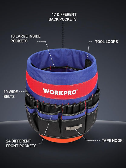 Bucket Tool Organizer with 51 Pockets Fits for 3.5-5 Gallon Bucket