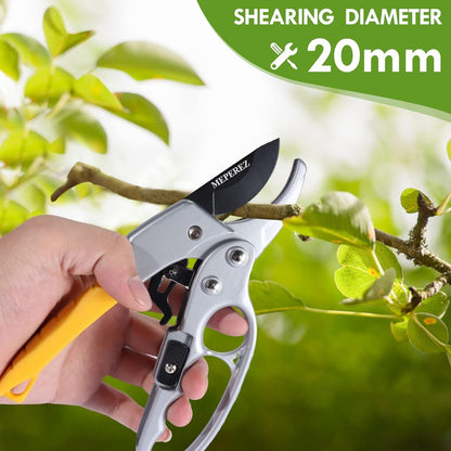 1 PCS Garden clippers，Ratchet Hand Pruning Shears, Work 3 times easier, Hand pruners, Cutting rose, floral, tree, live plants, Sharp, Durable trimming scissors, Arthritis weak hand snips.