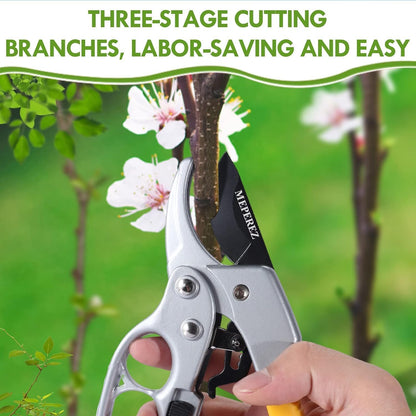 1 PCS Garden clippers，Ratchet Hand Pruning Shears, Work 3 times easier, Hand pruners, Cutting rose, floral, tree, live plants, Sharp, Durable trimming scissors, Arthritis weak hand snips.