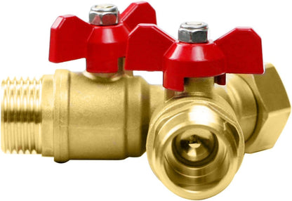 CUMIZON Brass 2-Way Garden Hose Splitter, Full Flow Style