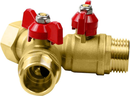 CUMIZON Brass 2-Way Garden Hose Splitter, Full Flow Style