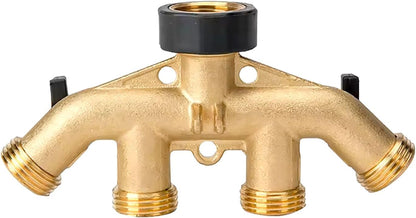 CUMIZON Brass 2-Way Garden Hose Splitter, Full Flow Style