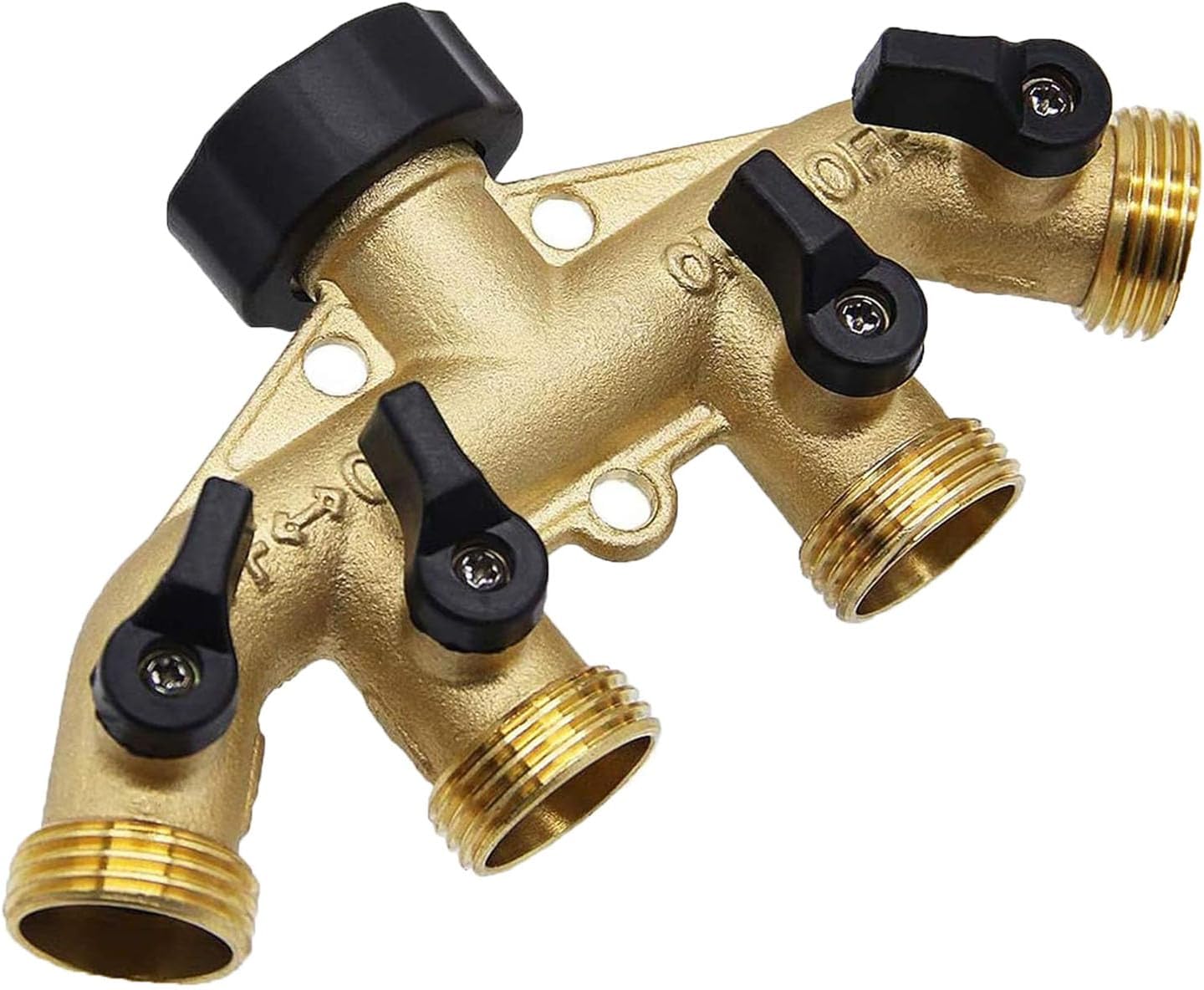 CUMIZON Brass 2-Way Garden Hose Splitter, Full Flow Style