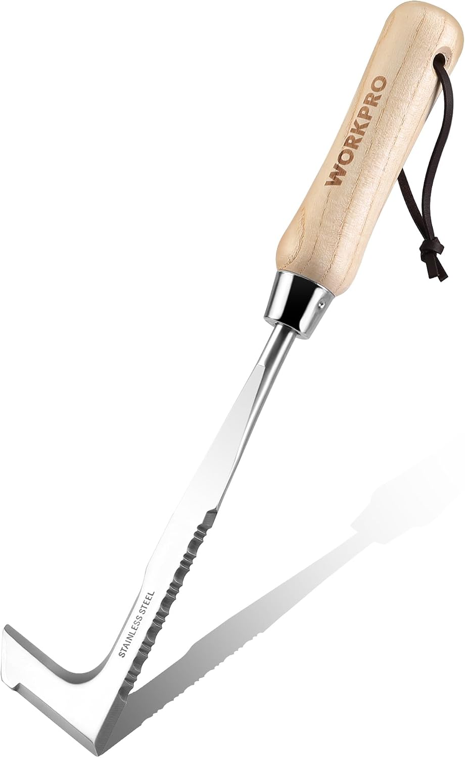 Crack Weeder, 12" Stainless Steel Crevice Weeding Tool with Ash Wooden Handle