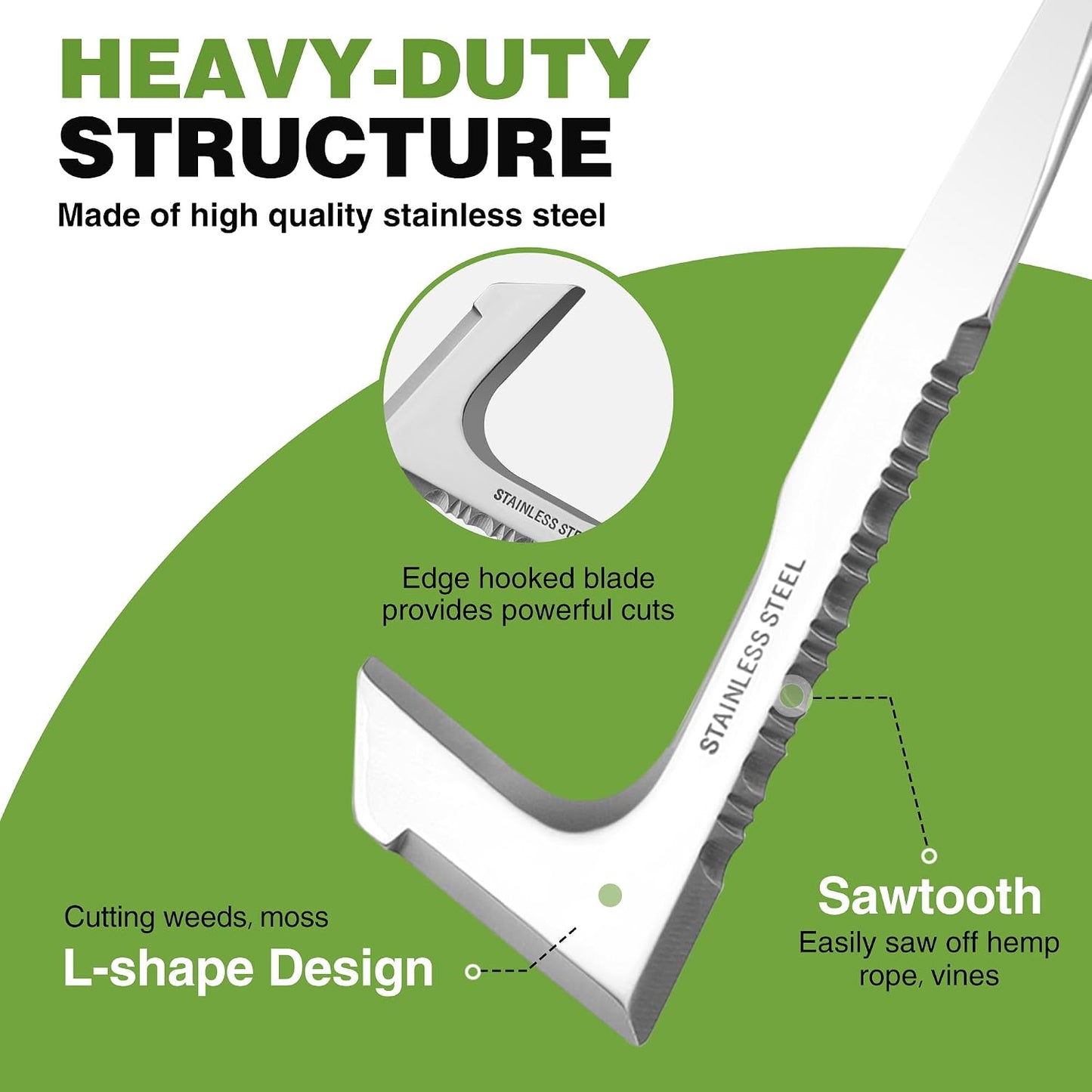 Crack Weeder, 12" Stainless Steel Crevice Weeding Tool with Ash Wooden Handle