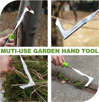 Crack Weeder, 12" Stainless Steel Crevice Weeding Tool with Ash Wooden Handle
