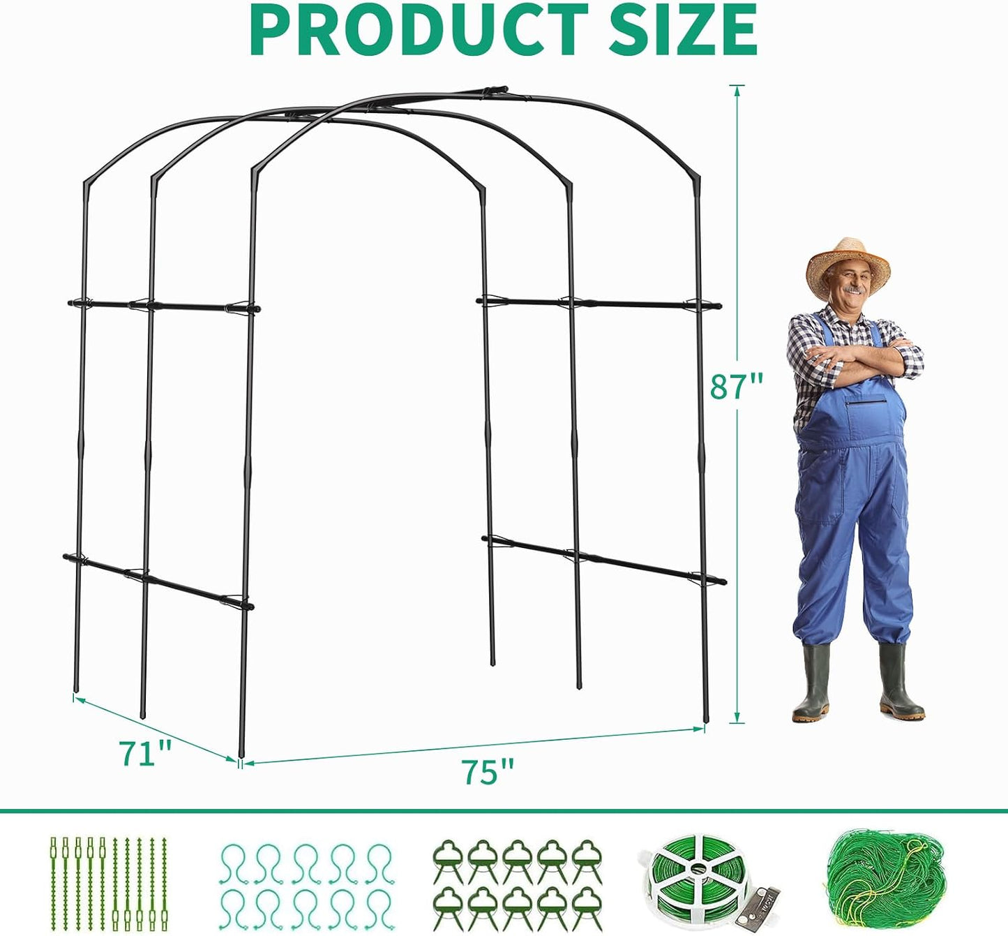 Garden Arch Trellis, 87in H x 75in L Tall Garden Archway