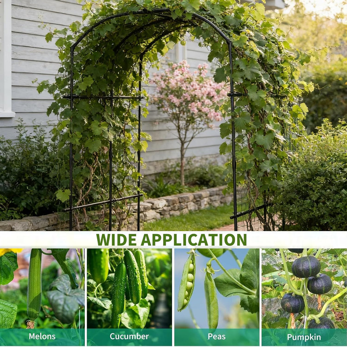 Garden Arch Trellis, 87in H x 75in L Tall Garden Archway