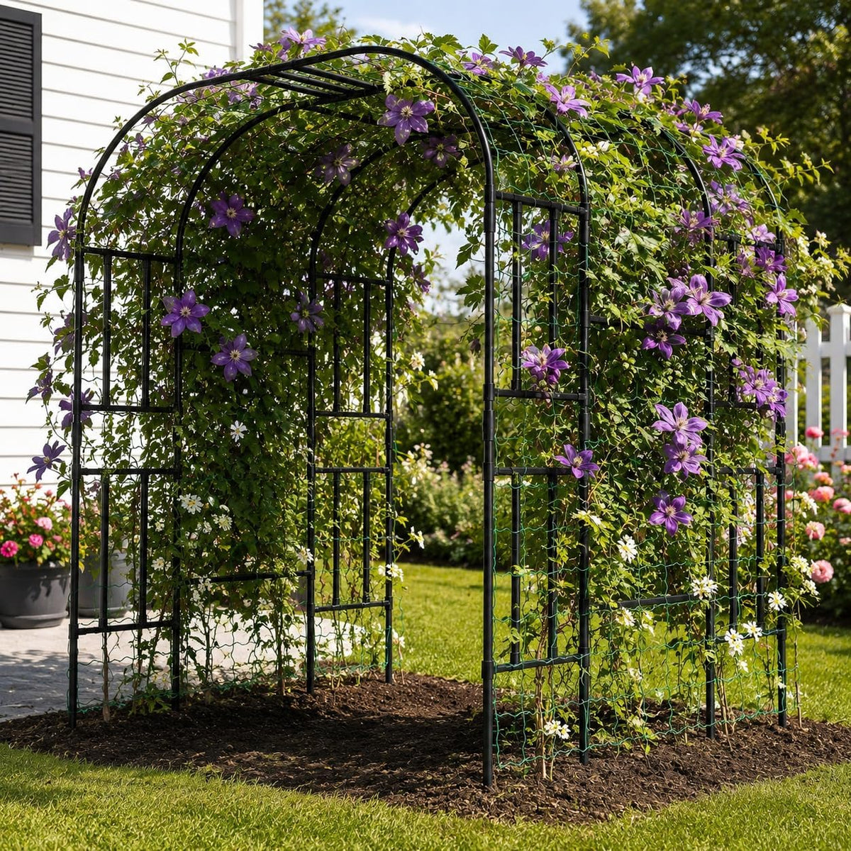 Garden Arch Trellis, 87in H x 75in L Tall Garden Archway