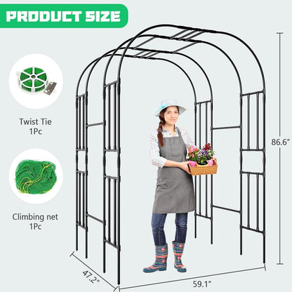 Garden Arch Trellis, 87in H x 75in L Tall Garden Archway