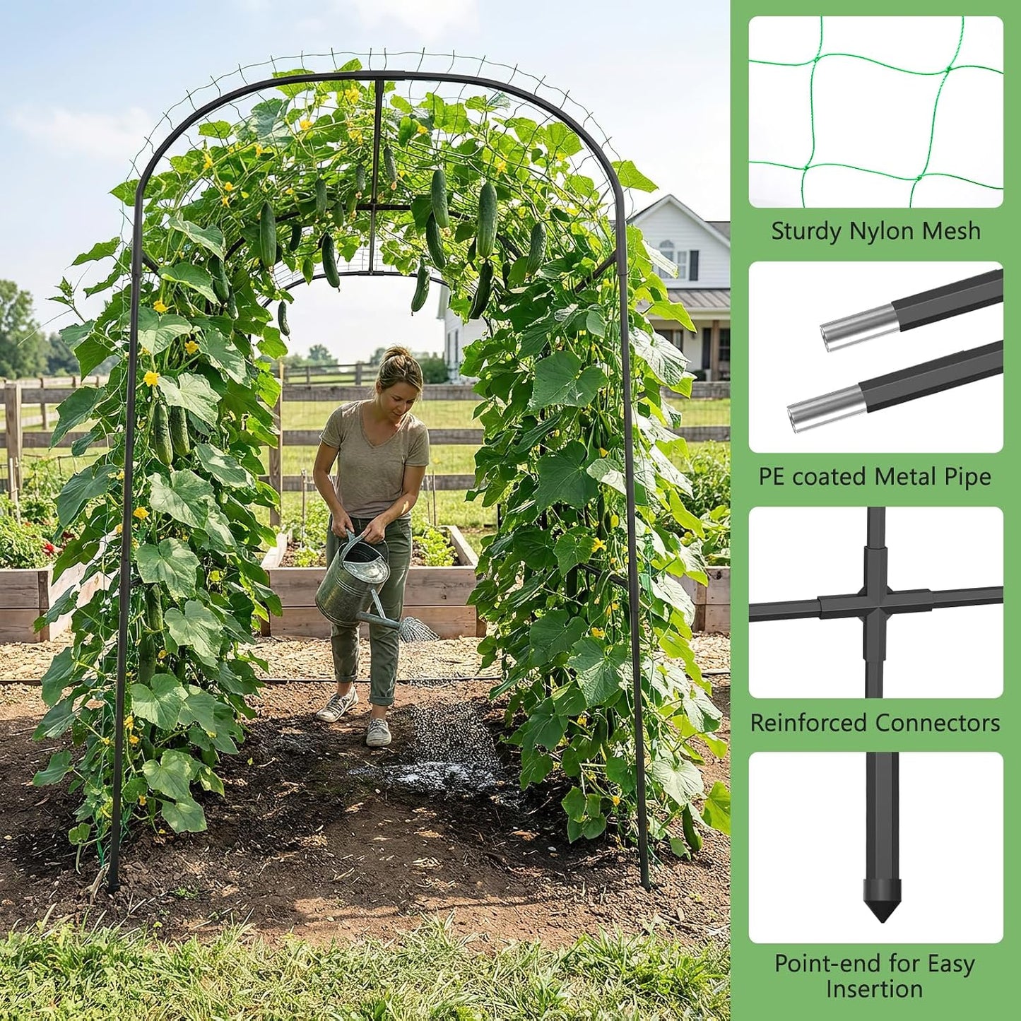 Garden Arch Trellis, 87in H x 75in L Tall Garden Archway