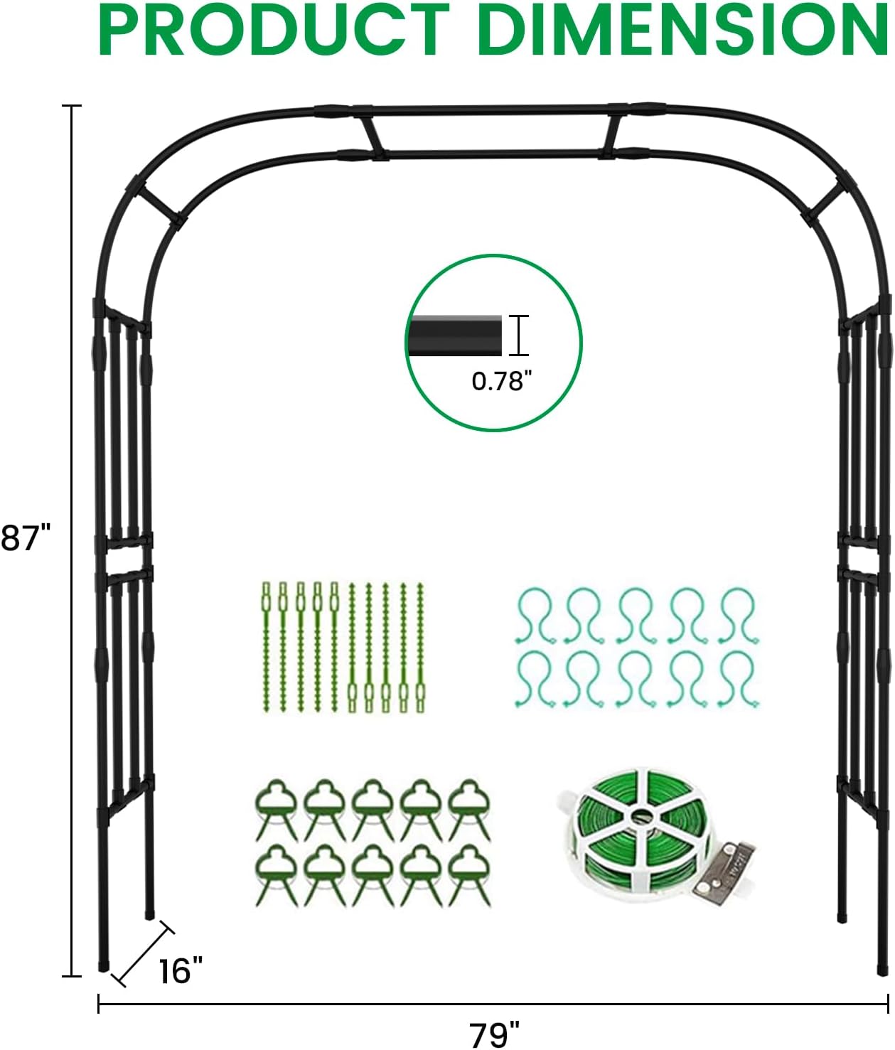Garden Arch Trellis, 87in H x 75in L Tall Garden Archway