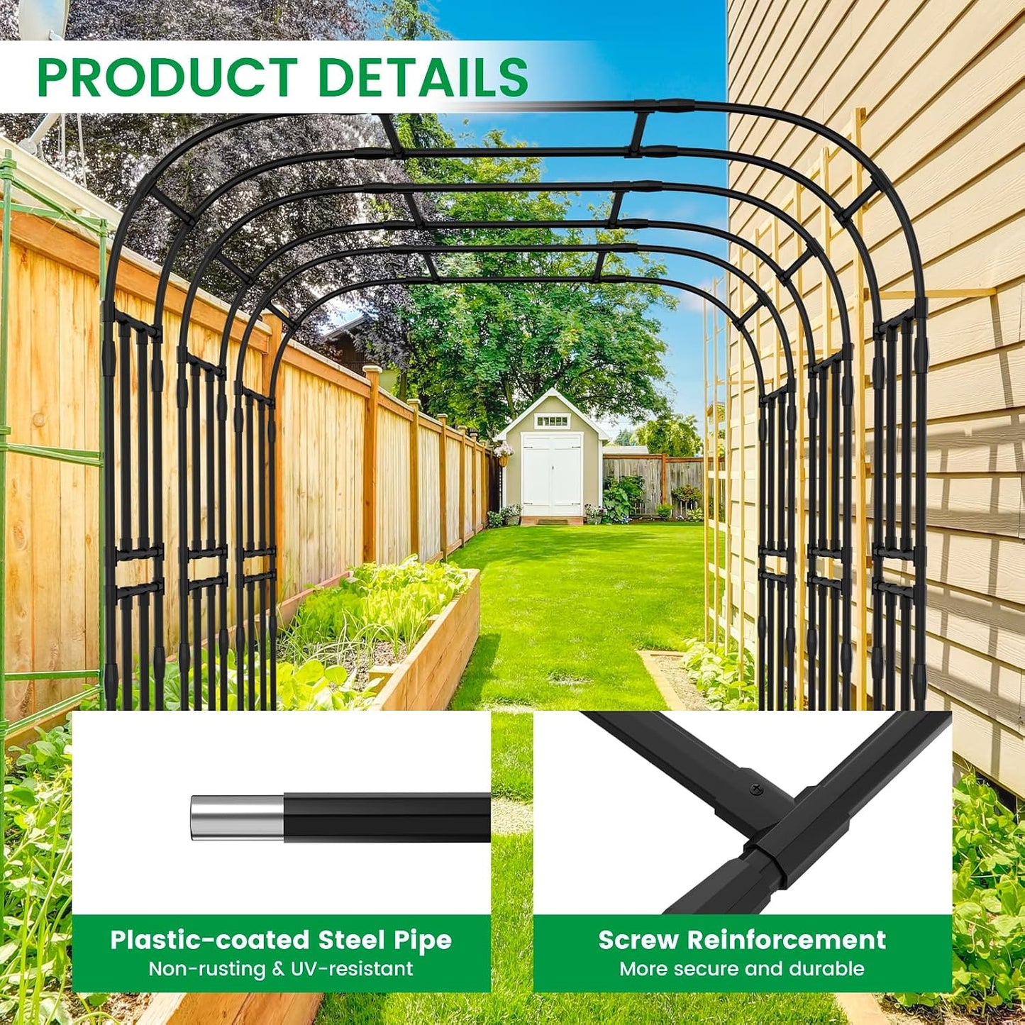 Garden Arch Trellis, 87in H x 75in L Tall Garden Archway