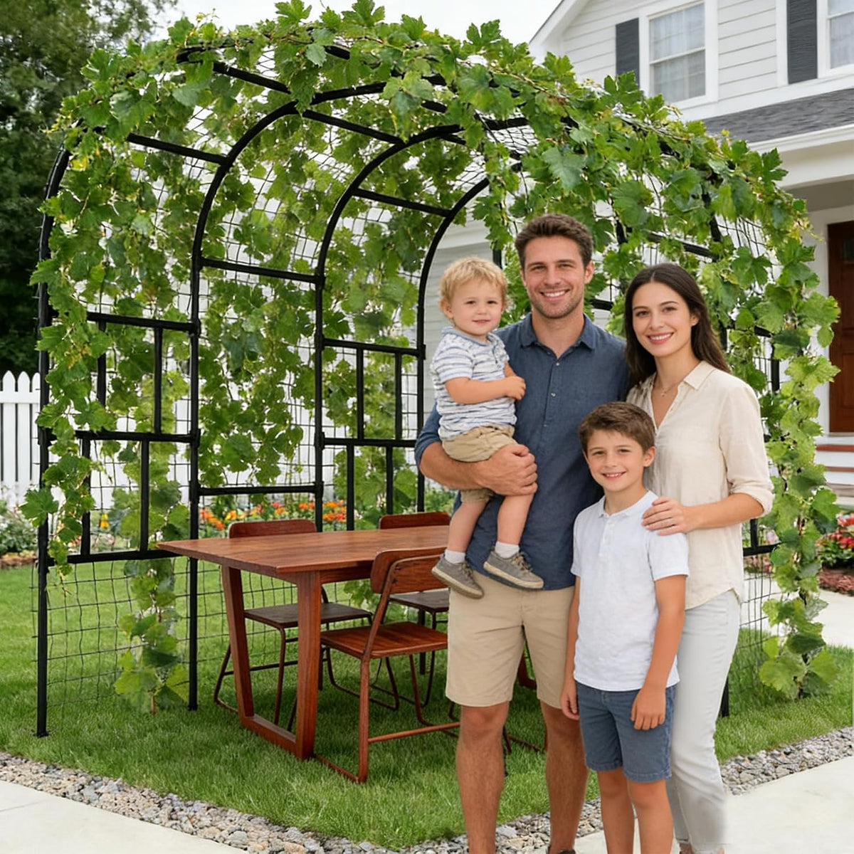 Garden Arch Trellis, 87in H x 75in L Tall Garden Archway