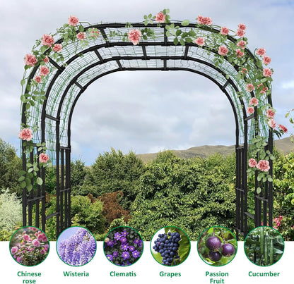 Garden Arch Trellis, 87in H x 75in L Tall Garden Archway