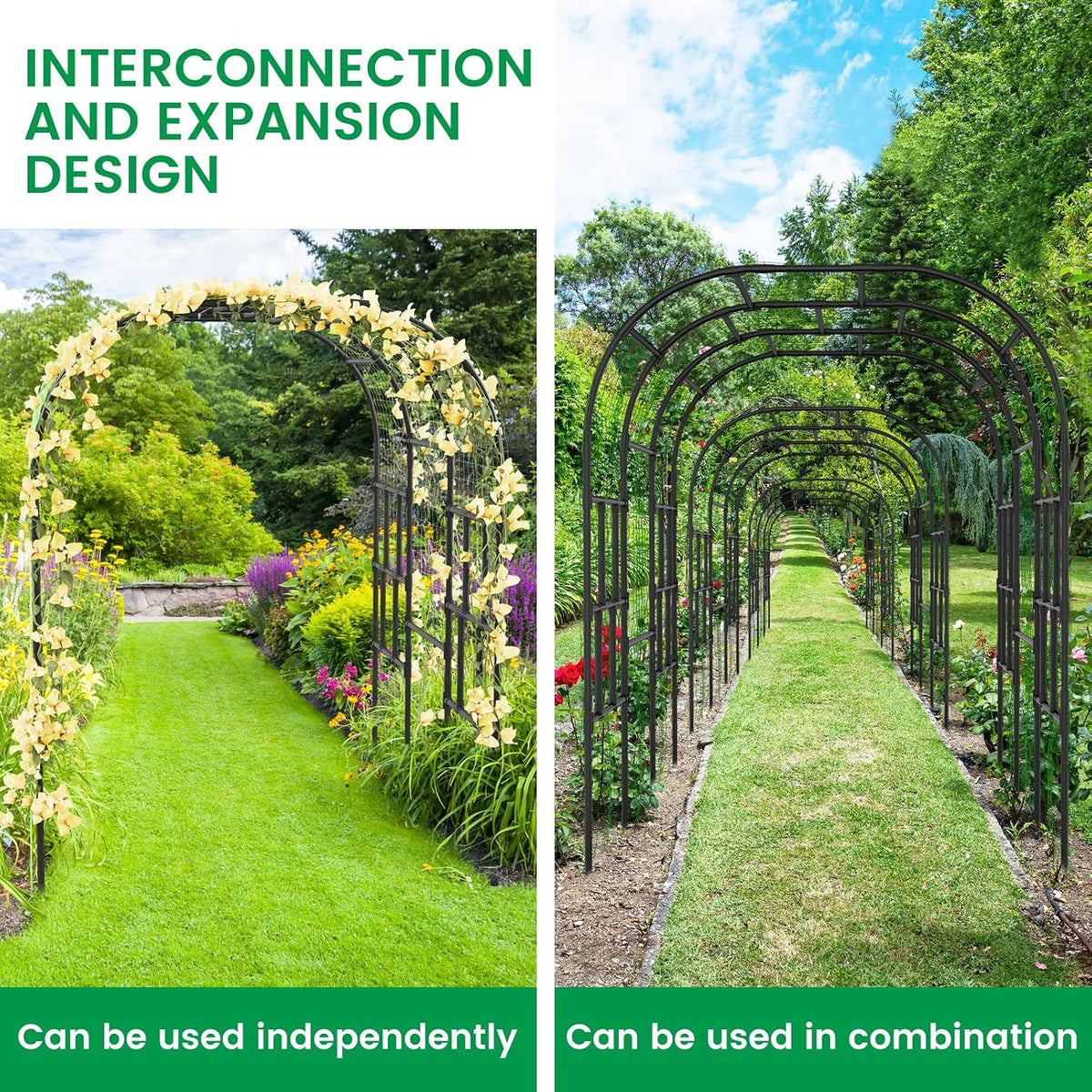 Garden Arch Trellis, 87in H x 75in L Tall Garden Archway