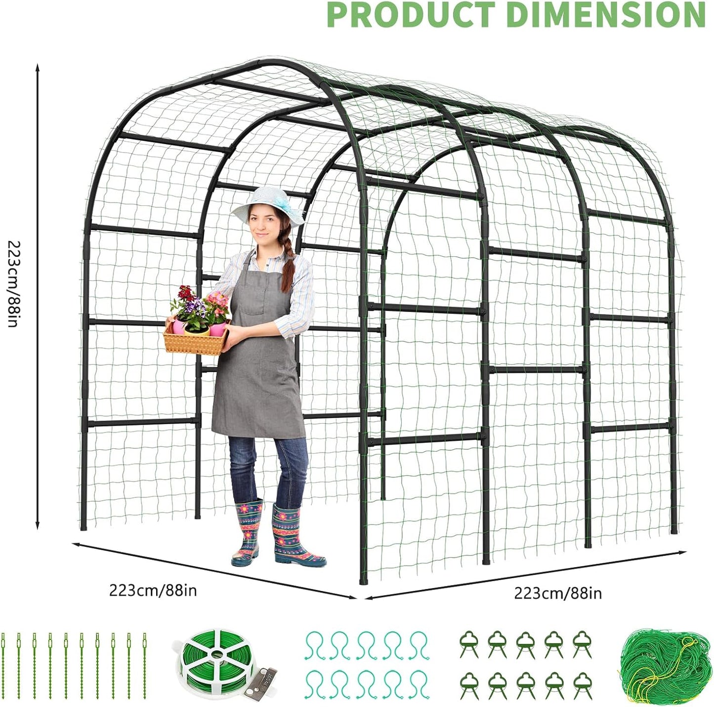 Garden Arch Trellis, 87in H x 75in L Tall Garden Archway