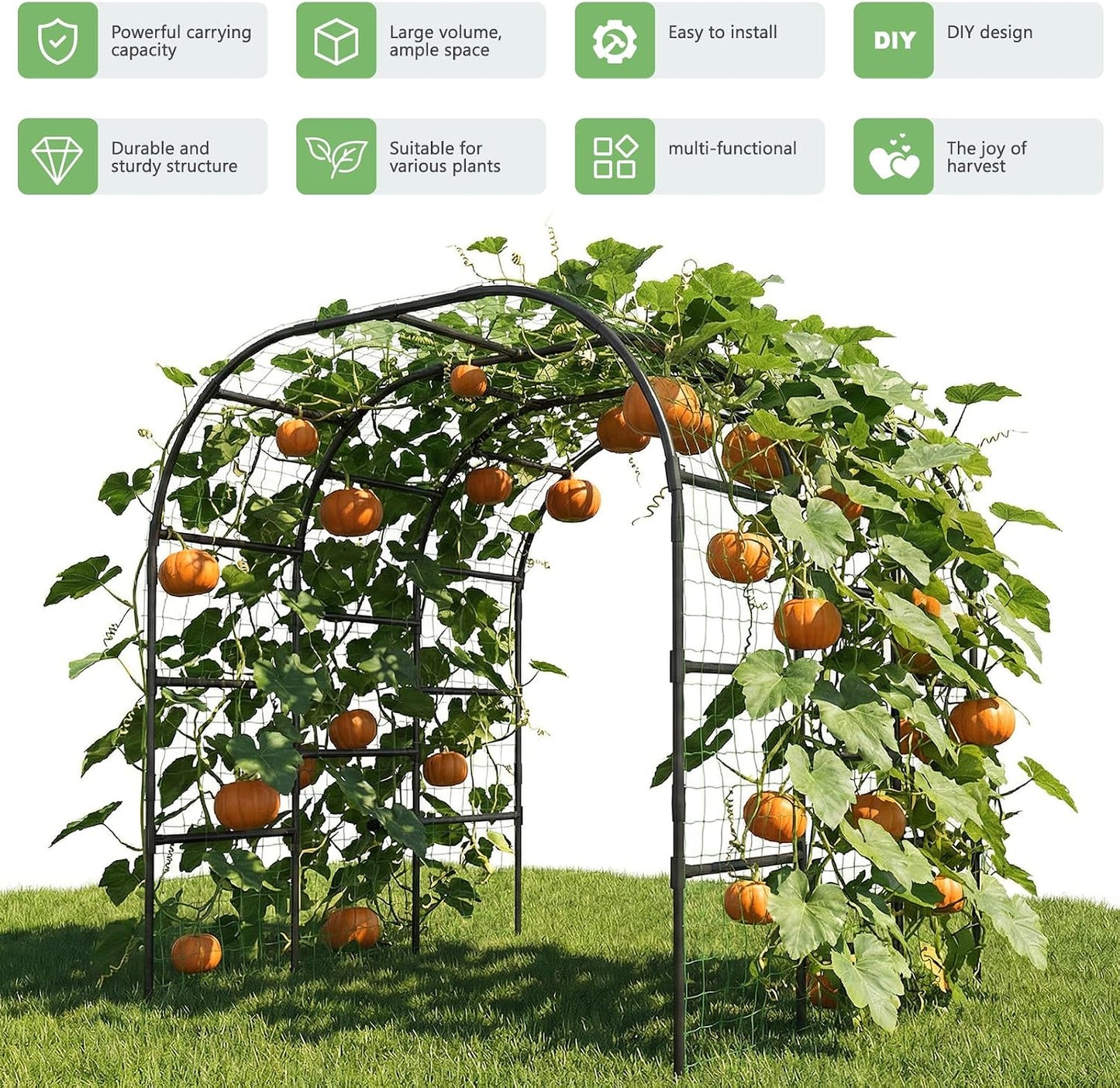Garden Arch Trellis, 87in H x 75in L Tall Garden Archway