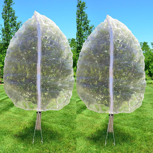2 Pack 10x10 FT Fruit Tree Netting Apple Blueberry Zipper Drawstring