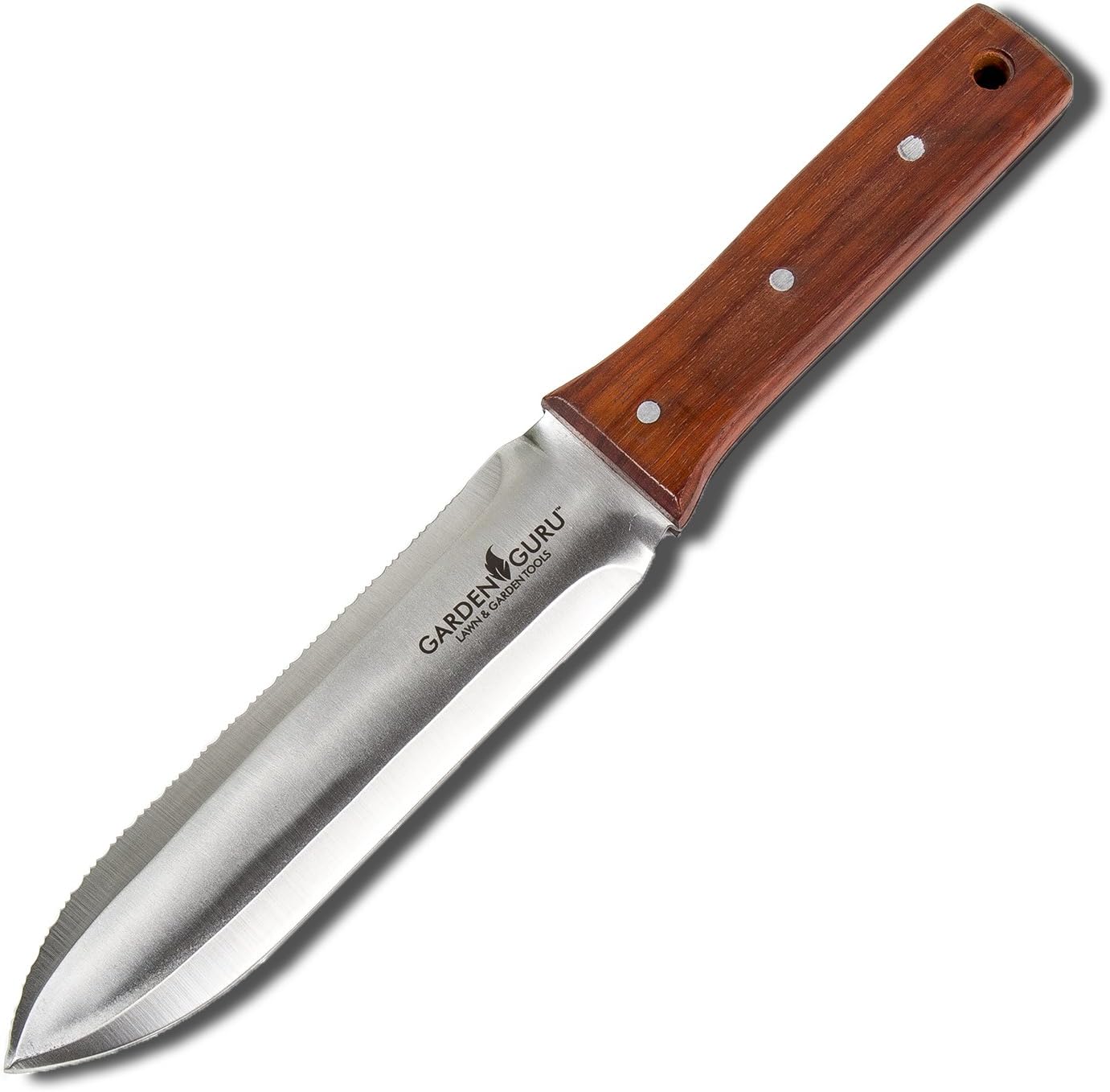 Hori Hori Gardening Knife for Weeding, Digging, Pruning, and Cultivating - Stainless Steel Full Tang Blade | Marks for Measuring Planting Depth