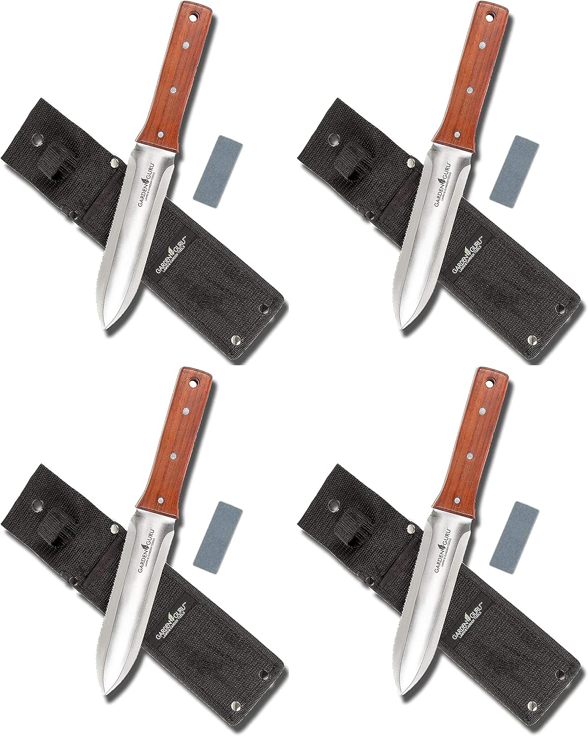 Hori Hori Gardening Knife for Weeding, Digging, Pruning, and Cultivating - Stainless Steel Full Tang Blade | Marks for Measuring Planting Depth