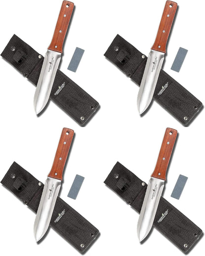 Hori Hori Gardening Knife for Weeding, Digging, Pruning, and Cultivating - Stainless Steel Full Tang Blade | Marks for Measuring Planting Depth