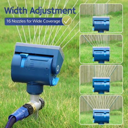 Oscillating Sprinkler with Metal Step Spike and Quick Connect Adapter Set, Control Watering Range, Width, and Flow Rate, Covers up to 4,069 sq.ft., AquaVive SR16 [2-Pack]