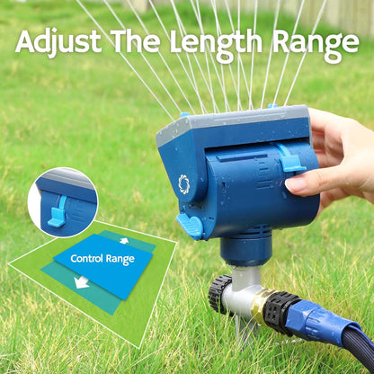Oscillating Sprinkler with Metal Step Spike and Quick Connect Adapter Set, Control Watering Range, Width, and Flow Rate, Covers up to 4,069 sq.ft., AquaVive SR16 [2-Pack]