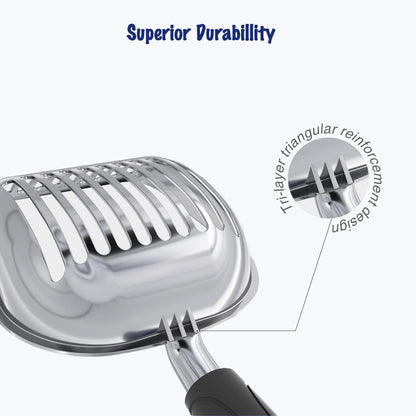 Cat Litter Scoop, Aluminum Alloy Sifter, Kitty Metal Scooper, Deep Shovel, Long Handle, Poop Sifting, Kitten Pooper Lifter, Durable, Heavy Duty, for Litter Box