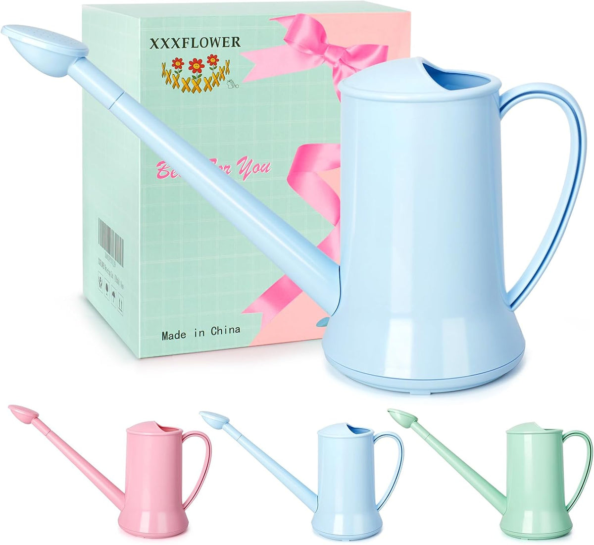 Small Watering Can, 67oz (1/2 Gallon) Indoor Houseplants Green