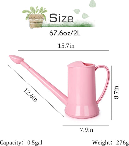 Small Watering Can, 67oz (1/2 Gallon) Indoor Houseplants Green