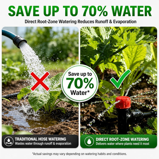 230FT Drip Irrigation System Kit, Quick Push-to-Connect Auto Garden Watering Irrigation System with 33FT 1/2'' & 197FT 1/4'' Tubing, Adjustable Dripper Sprayers for Raised Bed, Lawn, Greenhouse