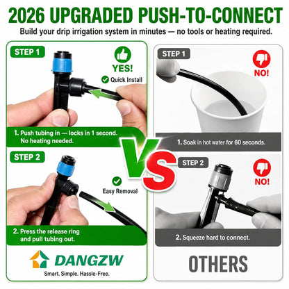 230FT Drip Irrigation System Kit, Quick Push-to-Connect Auto Garden Watering Irrigation System with 33FT 1/2'' & 197FT 1/4'' Tubing, Adjustable Dripper Sprayers for Raised Bed, Lawn, Greenhouse