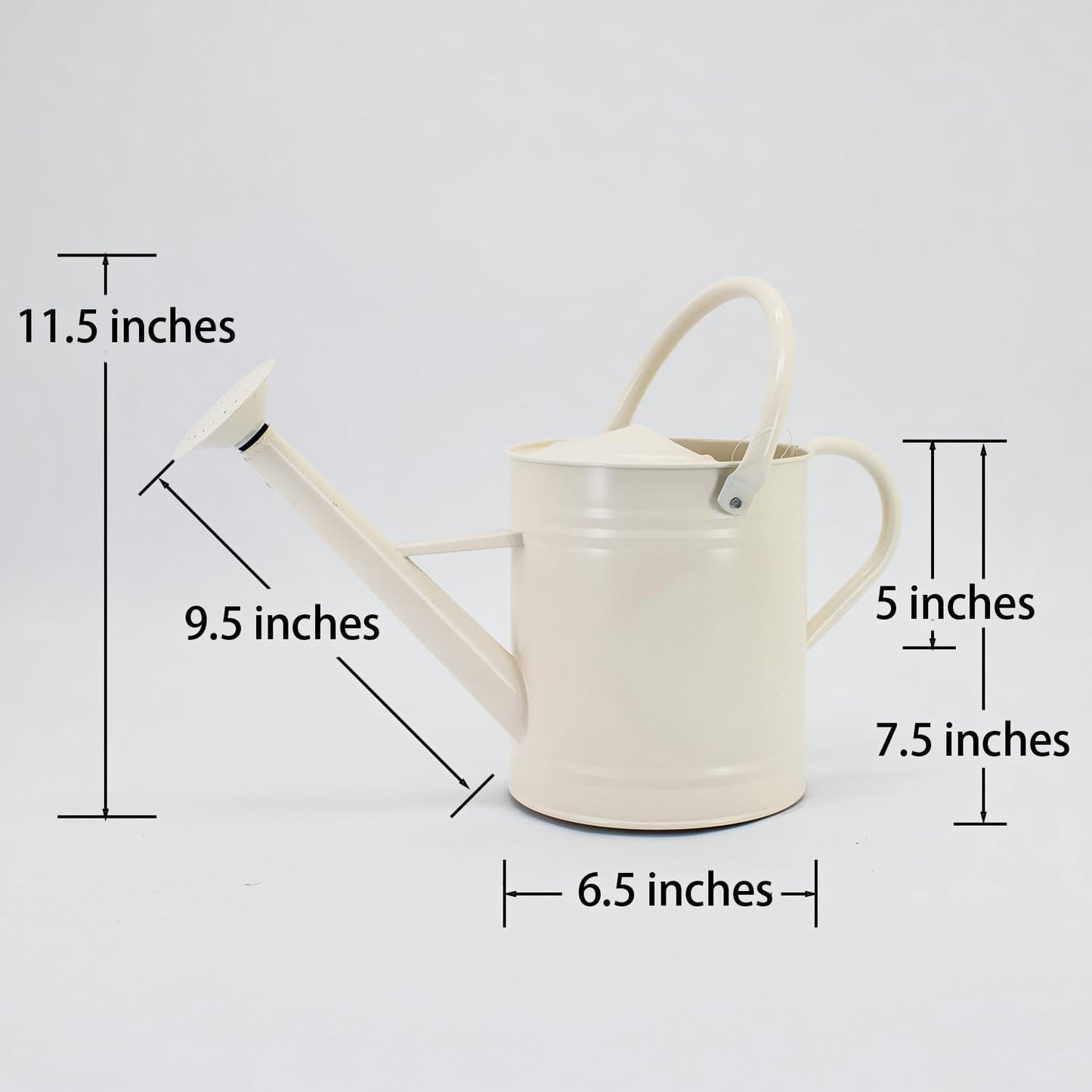 1 Gallon Red Metal Watering Can, Removable Spout