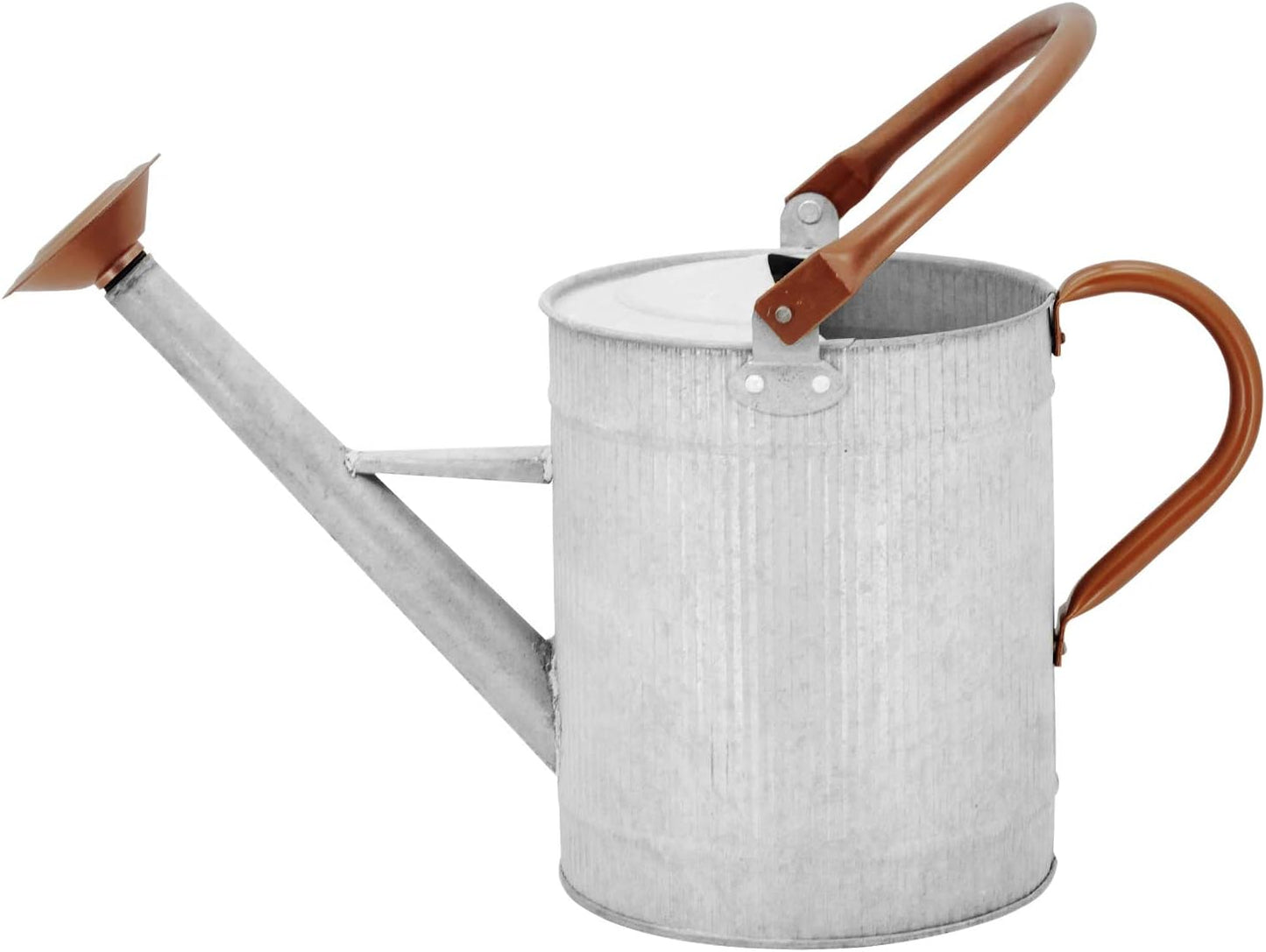 1 Gallon Red Metal Watering Can, Removable Spout
