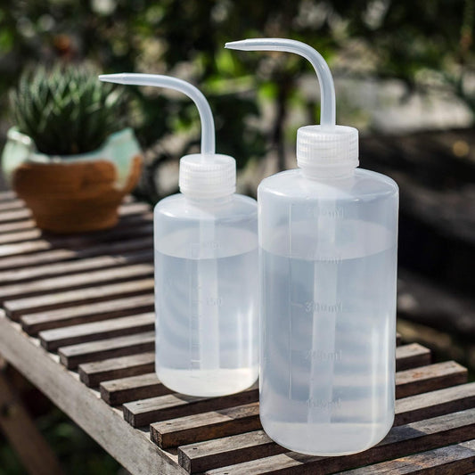 ORIMERC 2 Pack Plant Watering Bottle for Indoor Plants, 500mL Succulent Watering Bottle, Come with 15 ft Self Watering Wick Cord, Squeeze Watering Can Waterer Seedlings Terrarium Lab Tatoo Eye Wash